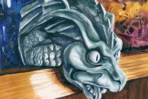 Gargoyle Watercolor by Kelly Eddington